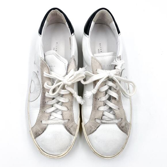 Oliver Cabell Demi Sneakers White Leather Low Top Distressed Sz 36 / 6 US Women - Picture 3 of 10